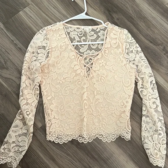 Floral Blouses Forever 21 Lace Blouse Lace Long Sleeve Deep V Blouse